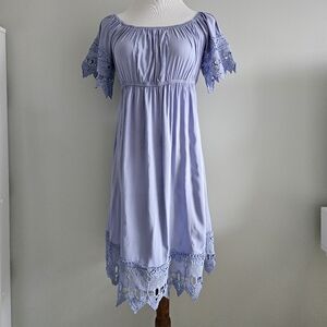 Lavender Lace Trim Dress